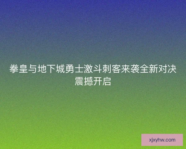 拳皇与地下城勇士激斗刺客来袭全新对决震撼开启