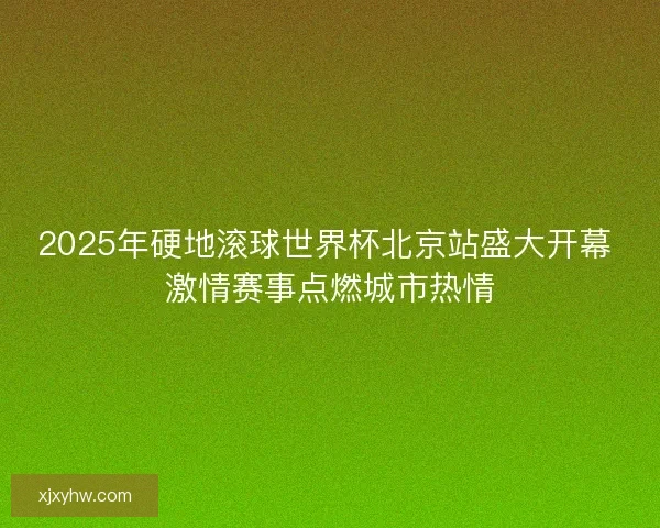 2025年硬地滚球世界杯北京站盛大开幕 激情赛事点燃城市热情
