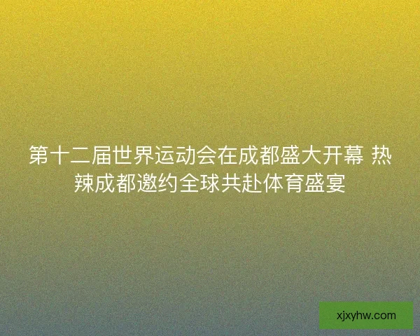 第十二届世界运动会在成都盛大开幕 热辣成都邀约全球共赴体育盛宴