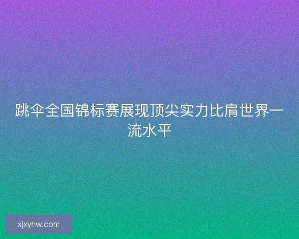 跳伞全国锦标赛展现顶尖实力比肩世界一流水平